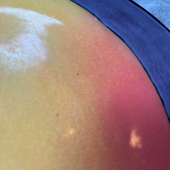 Rainbow Gate Signed Apricot Fruit Plate Hand Painted Ceramic 10.5” Vintage - Picture 3 of 8